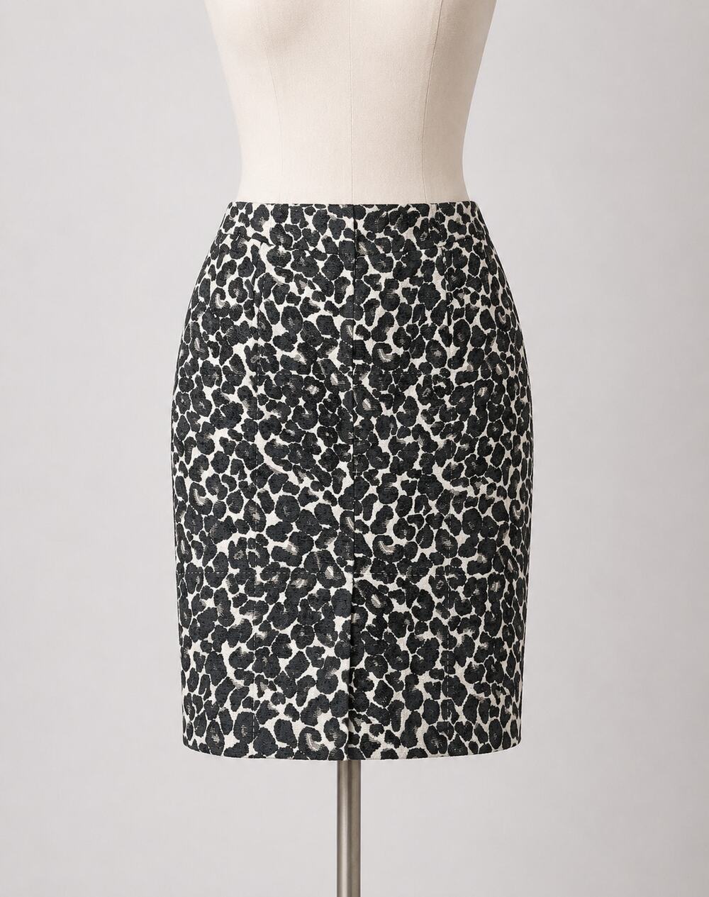 J Crew | Leopard Print Skirt Fuzzy Black White Brown 6
